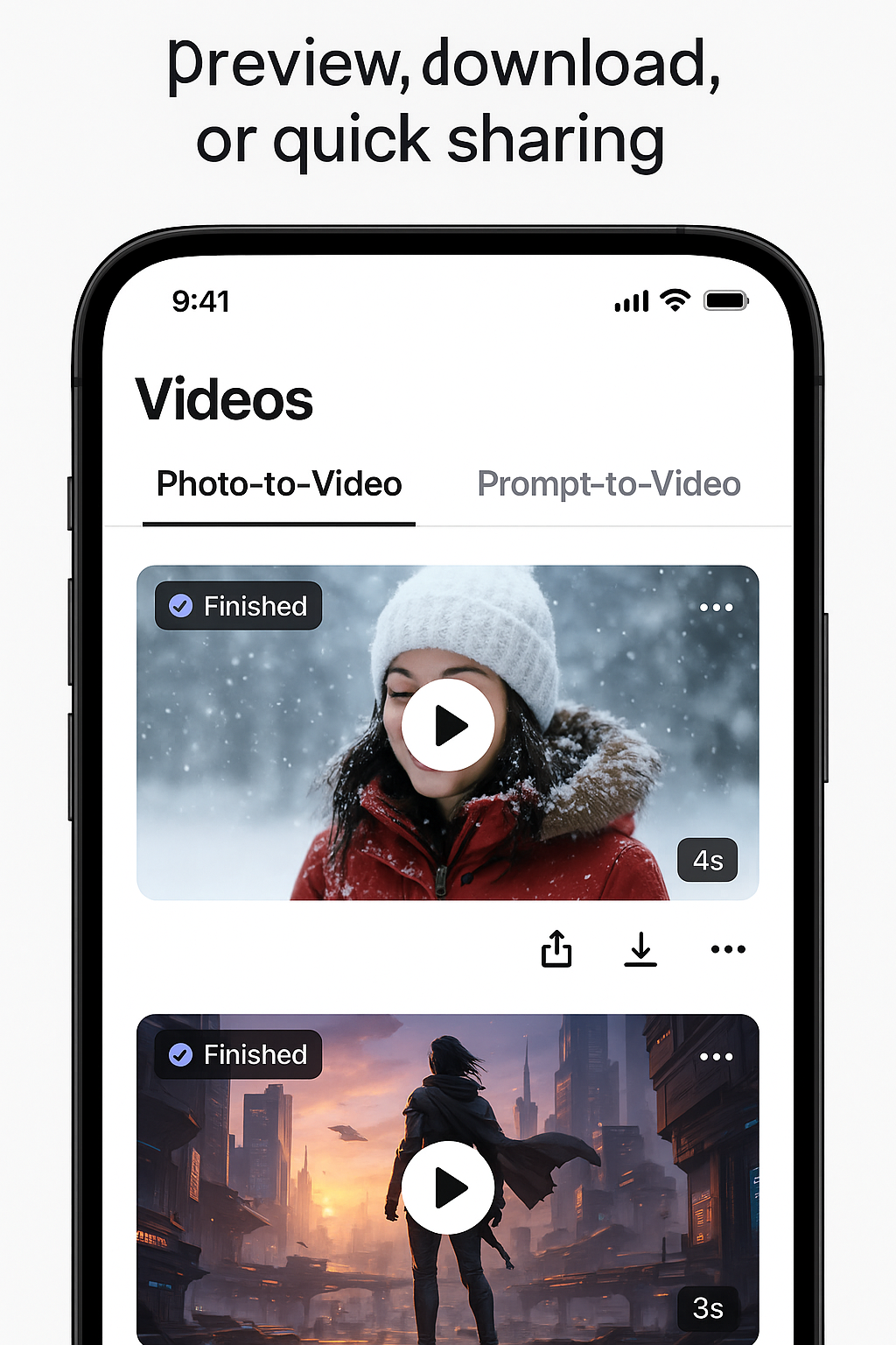 VideFlare render inbox interface preview