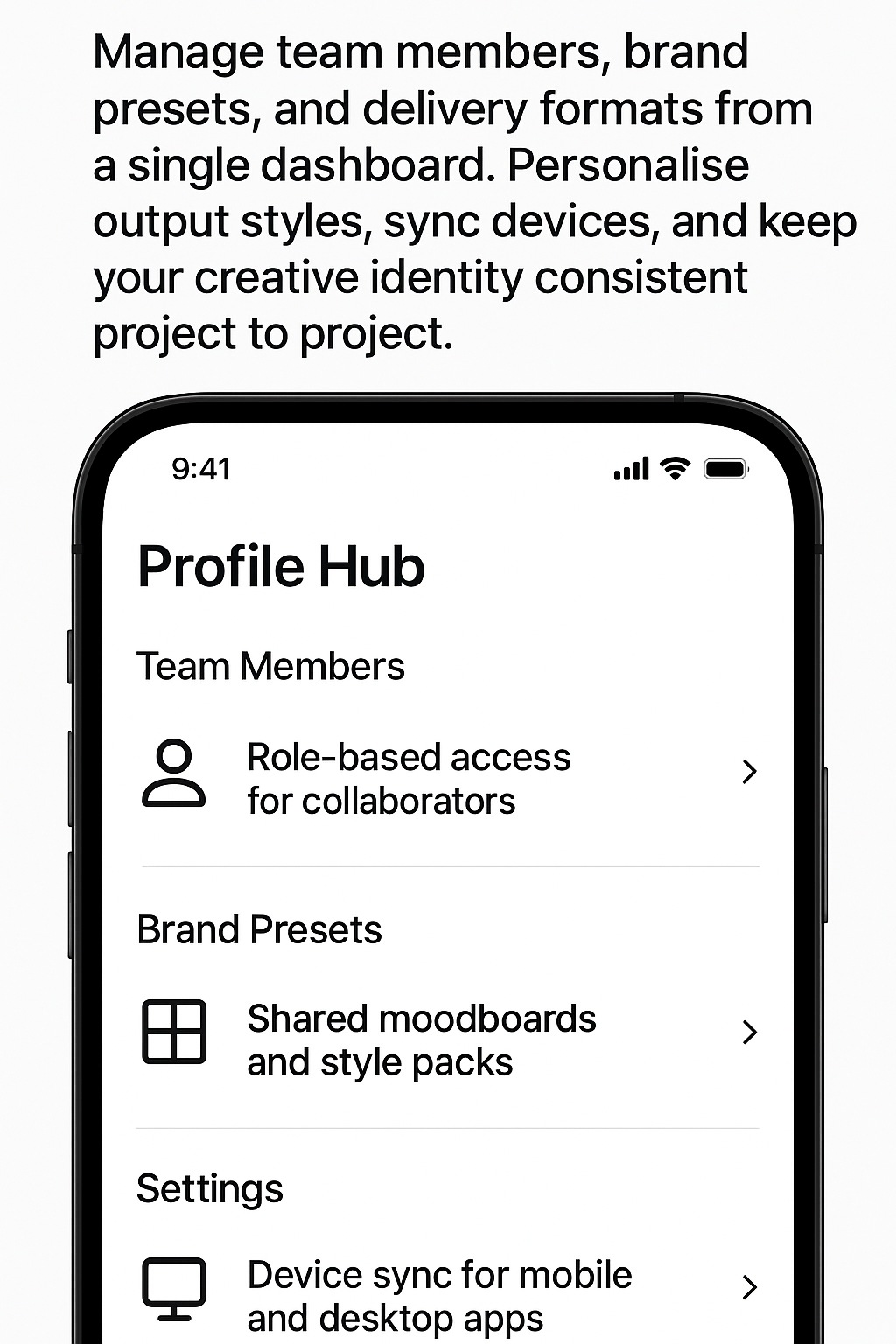 VideFlare profile center overview